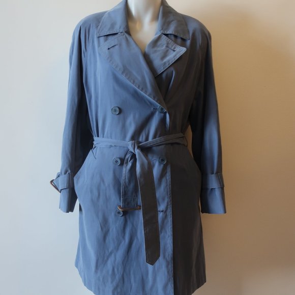 BURBERRY LONDON BLUE TRENCH JACKET 4 *
